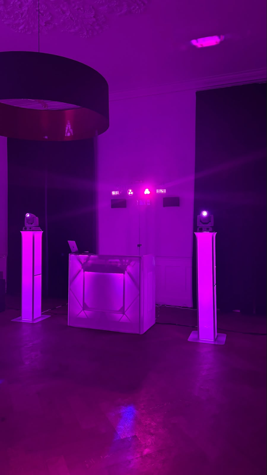 Light show in a party hall